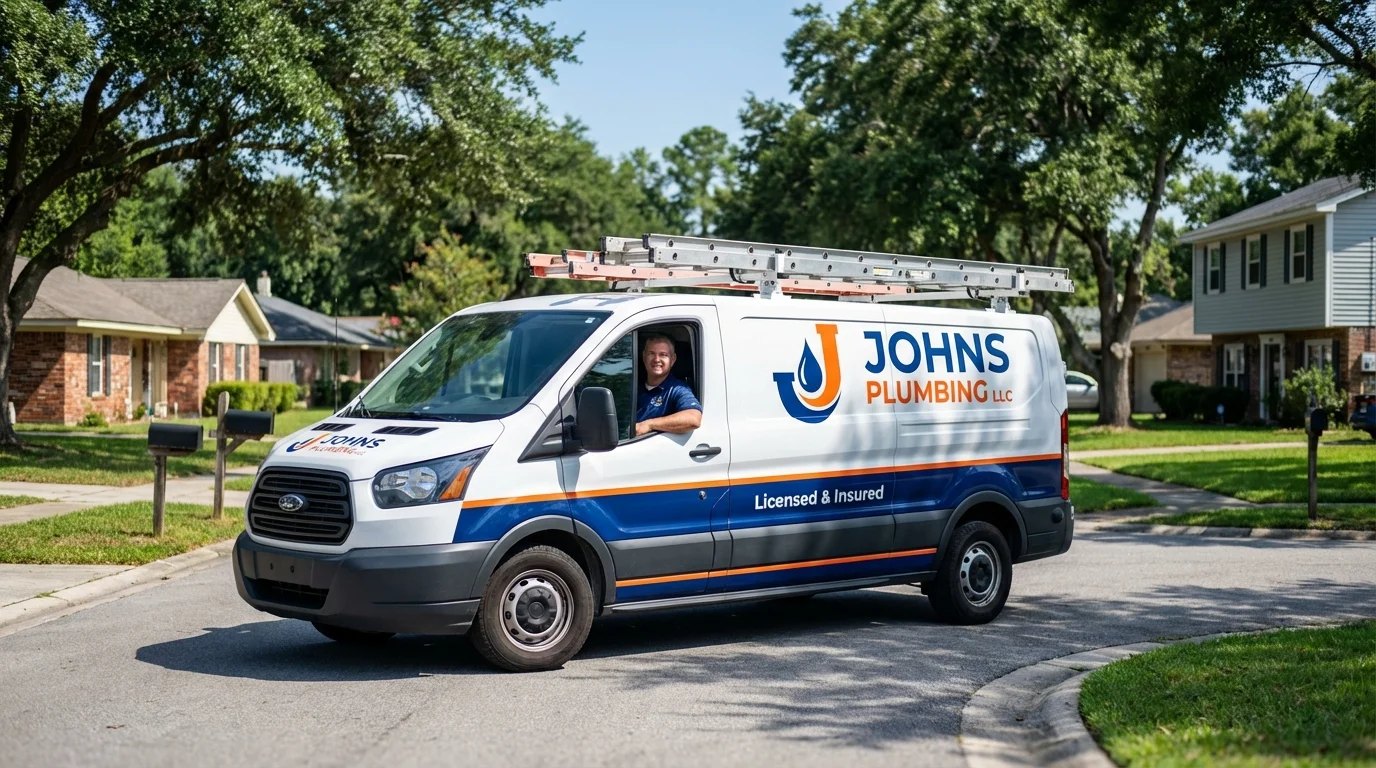 Johns Plumbing LLC service van in Zelienople, PA
