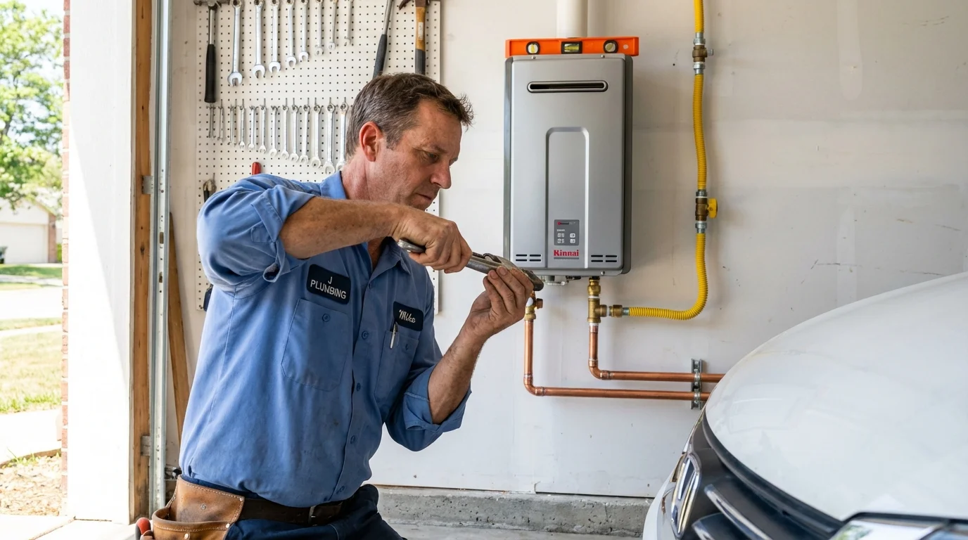 Tankless water heater installation by a Johns Plumbing LLC plumber in Zelienople